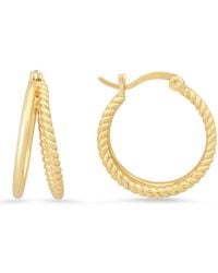 Kylie Harper - 14K Over Twisted Rope Double Hoop Earrings - Lyst