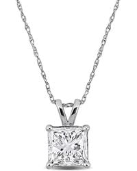 Created Forever - 2Ct Tw Princess-Cut Lab Grown Diamond Solitaire Pendant With Chain - Lyst