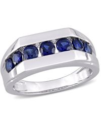 Amour - 1 1/4 Ct Tgw Created Sapphire Channel Set Ring - Lyst