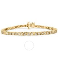 Haus of Brilliance - 10k Yellow Gold Plated .925 Sterling Silver 1.0 Cttw Miracle-set Diamond Round Faceted Bezel Tennis Bracelet - Lyst