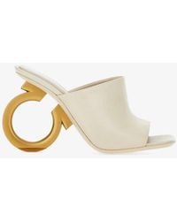 Ferragamo - Ferragamo Elina 105 Gancini-Heel Mules - Lyst