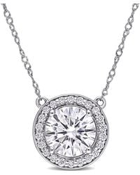 Amour - 2 1/5 Ct Dew Created Moissanite Circle Necklace - Lyst