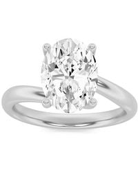 Mure And Co - 2Ctw Oval Shaped Lab Grown Diamond (F/Vs) Bypass Shank Engagement Ring - Lyst