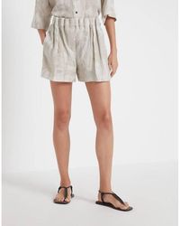 Brunello Cucinelli - Linen Pleated Shorts, Brand Size 36 (Us - Lyst