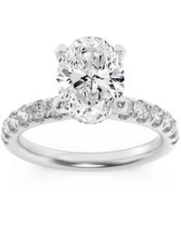 Mure And Co - 2Ctw Oval Shaped Lab Grown Diamond (F/Vs) Hidden Halo Accented Ring - Lyst
