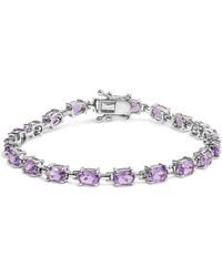 Haus of Brilliance - 925 Sterling 8 1/2 Cttw Oval Shaped Amethyst Link Bracelet - Lyst