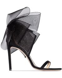 Jimmy Choo - Aveline Asymmetric Bow Deatil Sandals - Lyst