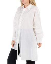 Y's Yohji Yamamoto - Asymmetric Lace-Trim Shirt, Brand Size 2 - Lyst