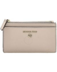 Michael Kors - Small Pebbled Leather Card Case - Lyst