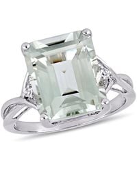 Amour - 5 5/8 Ct Tgw Emerald Cut Quartz And Topaz Twist Ring - Lyst