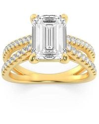Mure And Co - 2Ctw Emerald Shaped Lab Grown Diamond (F/Vs) Cross Shank Accented Engagement Ring - Lyst