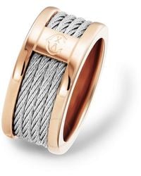 Charriol - Forever Stainless Steel Pvd Rose Gold Cable Ring - Lyst