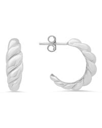 Kylie Harper - Sterling Domed Wave Statement Hoop Earrings - Lyst