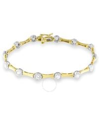 Haus of Brilliance - 10k Yellow Gold Flashed .925 Sterling Silver 1.0 Cttw Miracle Set Round-cut Diamond Bezel Style Link Bracelet - Lyst