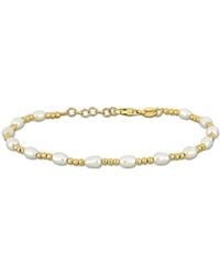 Amour - 3.5-5 Mm Cultured Freshwater Pearl And Bead Station Bracelet - Lyst