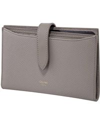 Celine Ladies Grained And Smooth Calfskin Iphone Xs Max Wallet Case - Gray