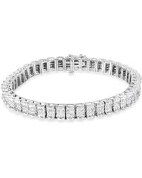 Haus of Brilliance - 14K 5.00 Cttw Invisible Set Princess-Cut Diamond Belt And Buckle Tennis 7" Bracelet (H-I Color, Si1-Si2 Clarity) - Lyst