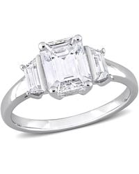 Amour - 2 1/3 Ct Dew Created Moissanite Three-Stone Engagement Ring - Lyst