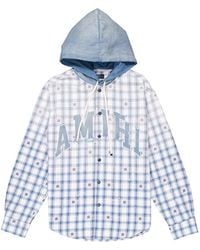 Amiri - Cerulean Hooded Cotton Overshirt, Size Xs/S (Youth - Lyst