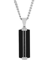 Robert Alton - 1/10Ctw Diamond Stainless Steel With & Finish Dog Tag Pendant - Lyst