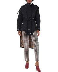 Burberry - Quilted Nylon And Cotton Coat With Detachable Hood - Lyst