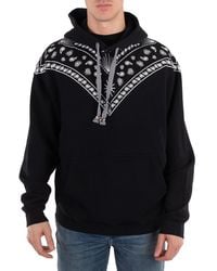 Marcelo Burlon - Bandana-Embroidered Drawstring Hoodie - Lyst
