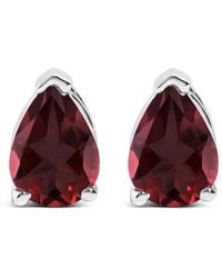 Haus of Brilliance - 14K 6X4Mm Pear Shaped Garnet Solitaire Stud Earrings - Lyst