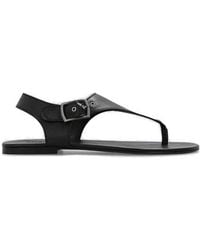Saint Laurent - Caleb Ankle Strap Flat Sandals, Brand Size 40 Us - Lyst