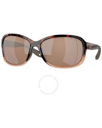 Costa Del Mar - Seadrift Copper Silver Mirror Polarized Glass Rectangular Sunglasses 6s9114 911403 58 - Lyst