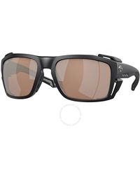 Costa Del Mar - King Tide 8 Copper Silver Mirror Polarized Glass Wrap Sunglasses 6s9111 911103 60 - Lyst