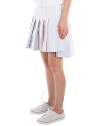 Thom Browne - Bar Funmix Stripe Oxford Pleated Skirt, Brand Size 40 (Us - Lyst