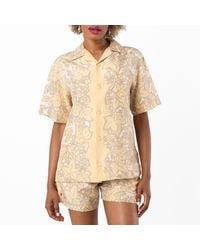 Burberry - Ivy Print Silk Shirt, Brand Size 6 Us - Lyst