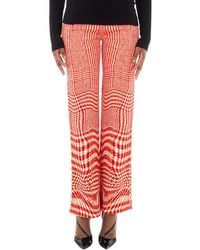 Burberry - Houndstooth Wool-Blend Trousers - Lyst