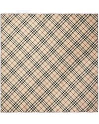 Burberry - Check Silk Square Scarf - Lyst