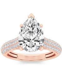 Mure And Co - 1.5Ctw Pear Shaped Lab Grown Diamond (F/Vs) Hidden Halo Accented Engagement Ring - Lyst