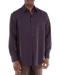 Burberry - Striped Wool Button Down Shirt - Lyst