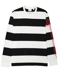Burberry - Laxley Stripe Cotton Oversized Long-sleeve T-shirt - Lyst