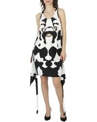 Burberry - Cow-Print Pieced Cutout Silk Mini Dress, Brand Size 4 (Us - Lyst