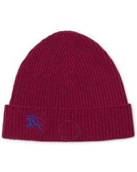 Burberry - Ribbed Knit Ekd Cashmere Beanie - Lyst
