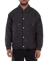 KENZO - Weave Print Long Sleeve Jacket - Lyst