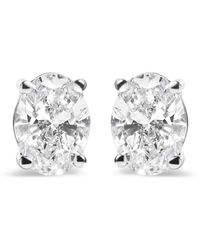 Haus of Brilliance - 14k White Gold 2.0 Cttw Prong Set Lab-grown Oval Diamond Solitaire Stud Earring - Lyst