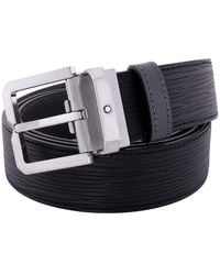 Montblanc - 35 Mm Textured Leather Belt - Lyst