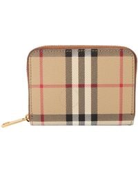 Burberry - Vintage Check Leather Wallet - Lyst