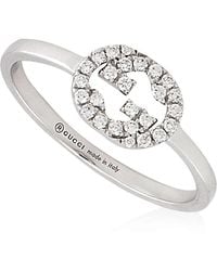 Gucci - 18K Interlocking G Diamond Ring - Lyst