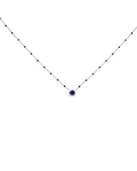 Haus of Brilliance - Sterling Created Sapphire Bead Chain Necklace 18 Inch - Lyst
