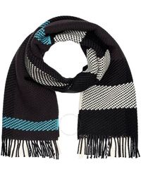 Burberry - Jumbo Check Wool Fringed Scarf - Lyst