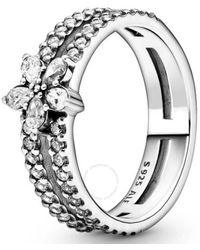 PANDORA - Sparkling Snowflake Sterling Ring, Size - Lyst