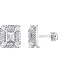Amour - 5-3/4Ct Tgw Octagon Baguette And Round-Cut Created Sapphire Cufflinks - Lyst