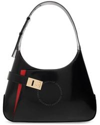 Ferragamo - Gancini-Buckled Asymmetric Leather Shoulder Bag - Lyst