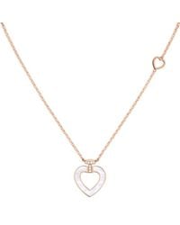 Fred - Pretty 18K Rose Diamond Heart Necklace - Lyst